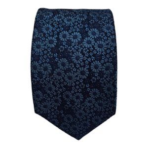 RICHARD JAMES Blue Floral Silk Slim Tie 62"/ 2.7" EC